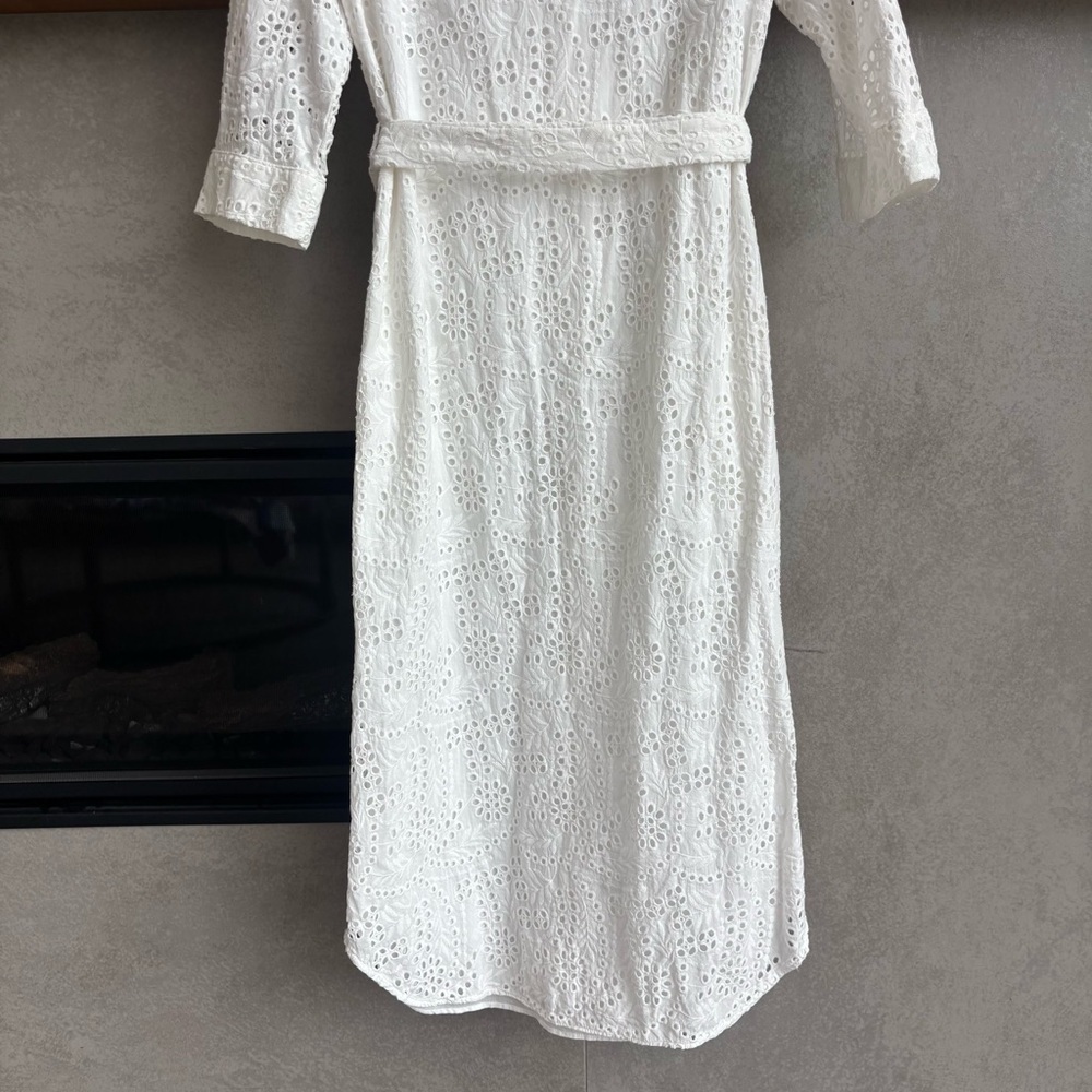 Zara Cutwork Embroidery Midi Dress, Size S - Picture 12 of 13